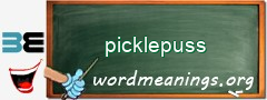 WordMeaning blackboard for picklepuss